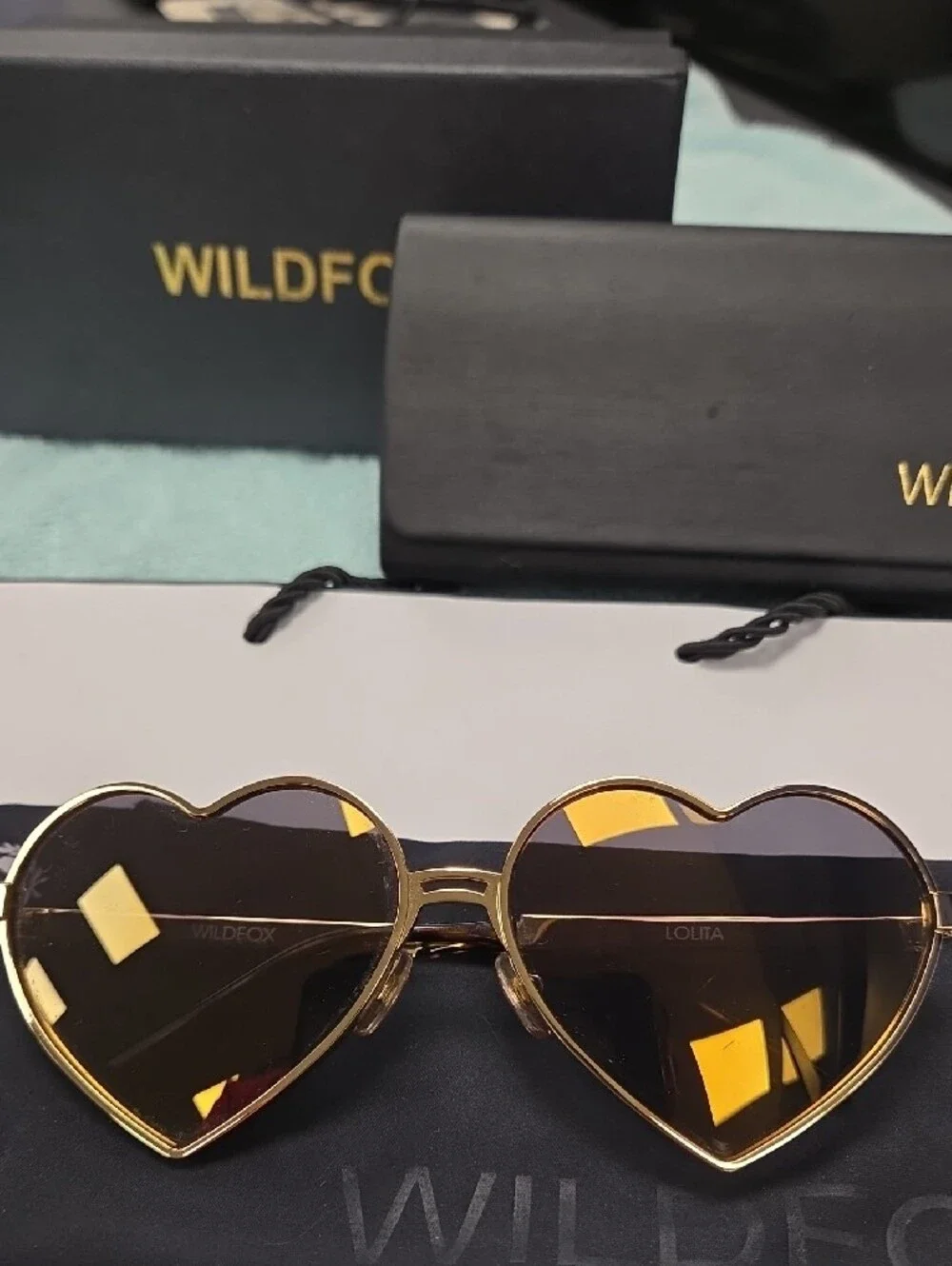 Wildfox Lolita Gold Heart-Shaped Sunglasses
